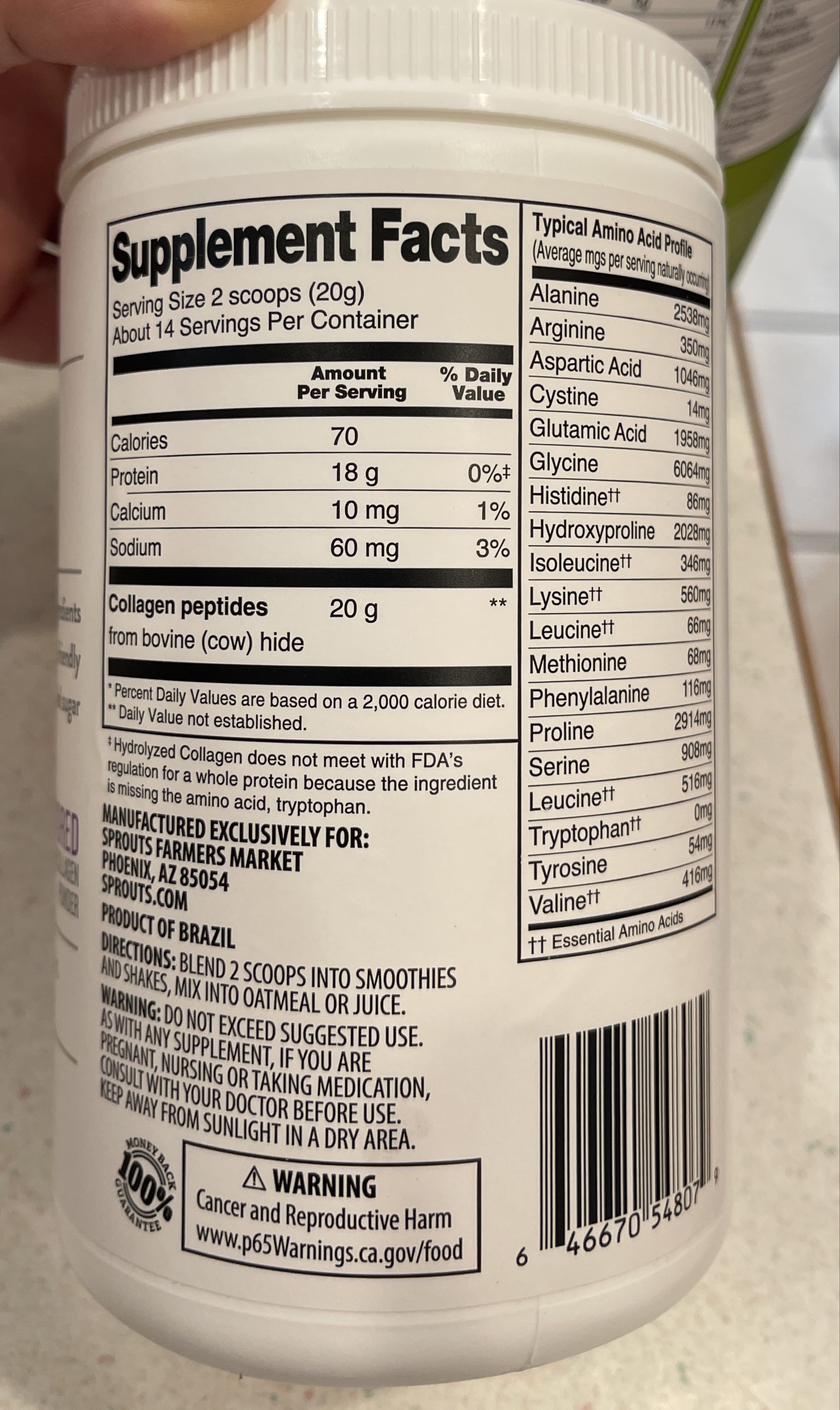 Sprouts Collagen peptides packshot