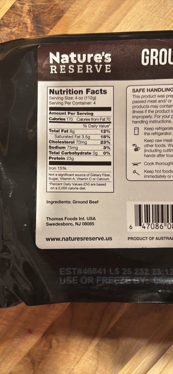 Nature's RESERVE GROUND BEEF packshot