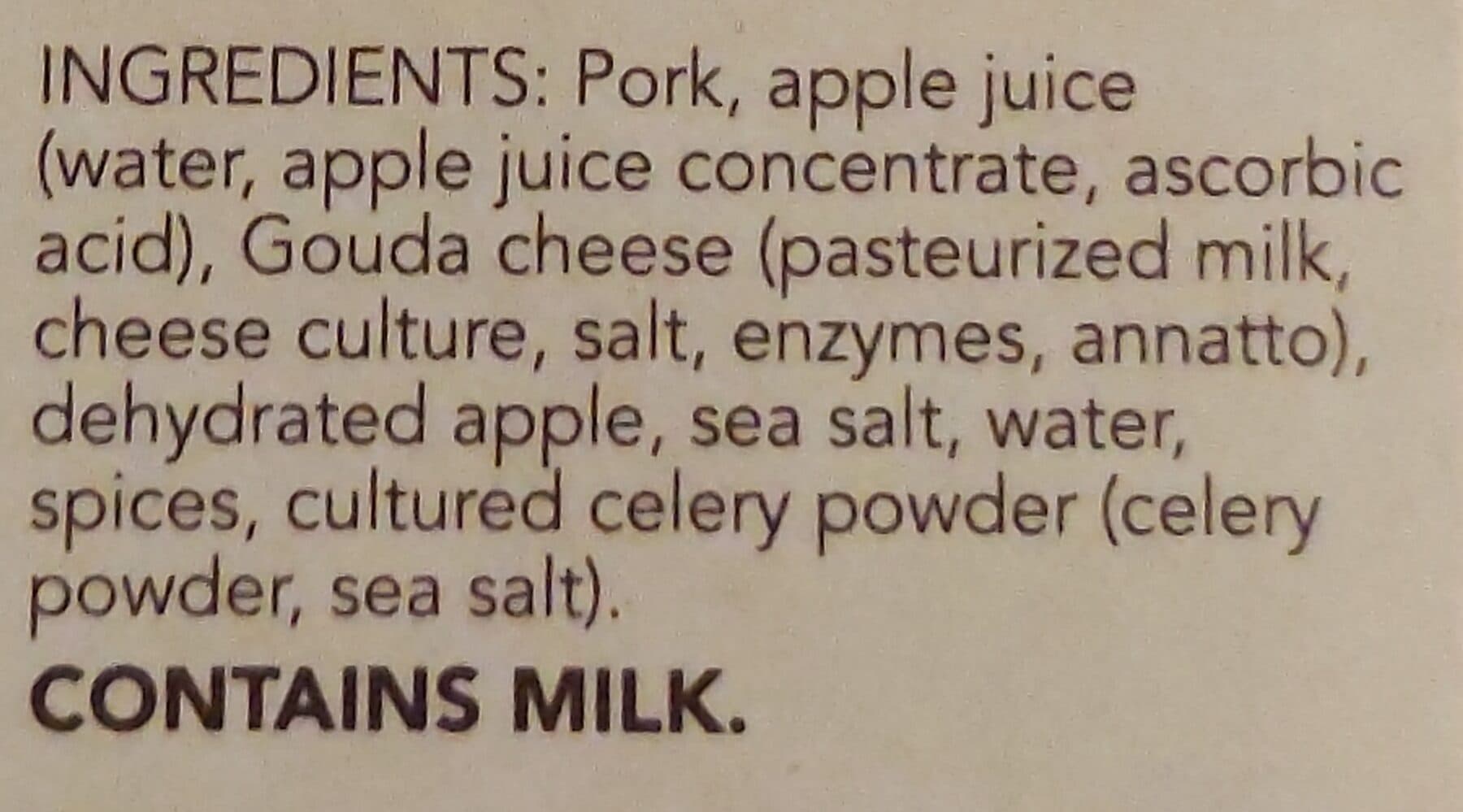 NIMAN RANCH APPLE GOUDA UNCURED SAUSAGE packshot