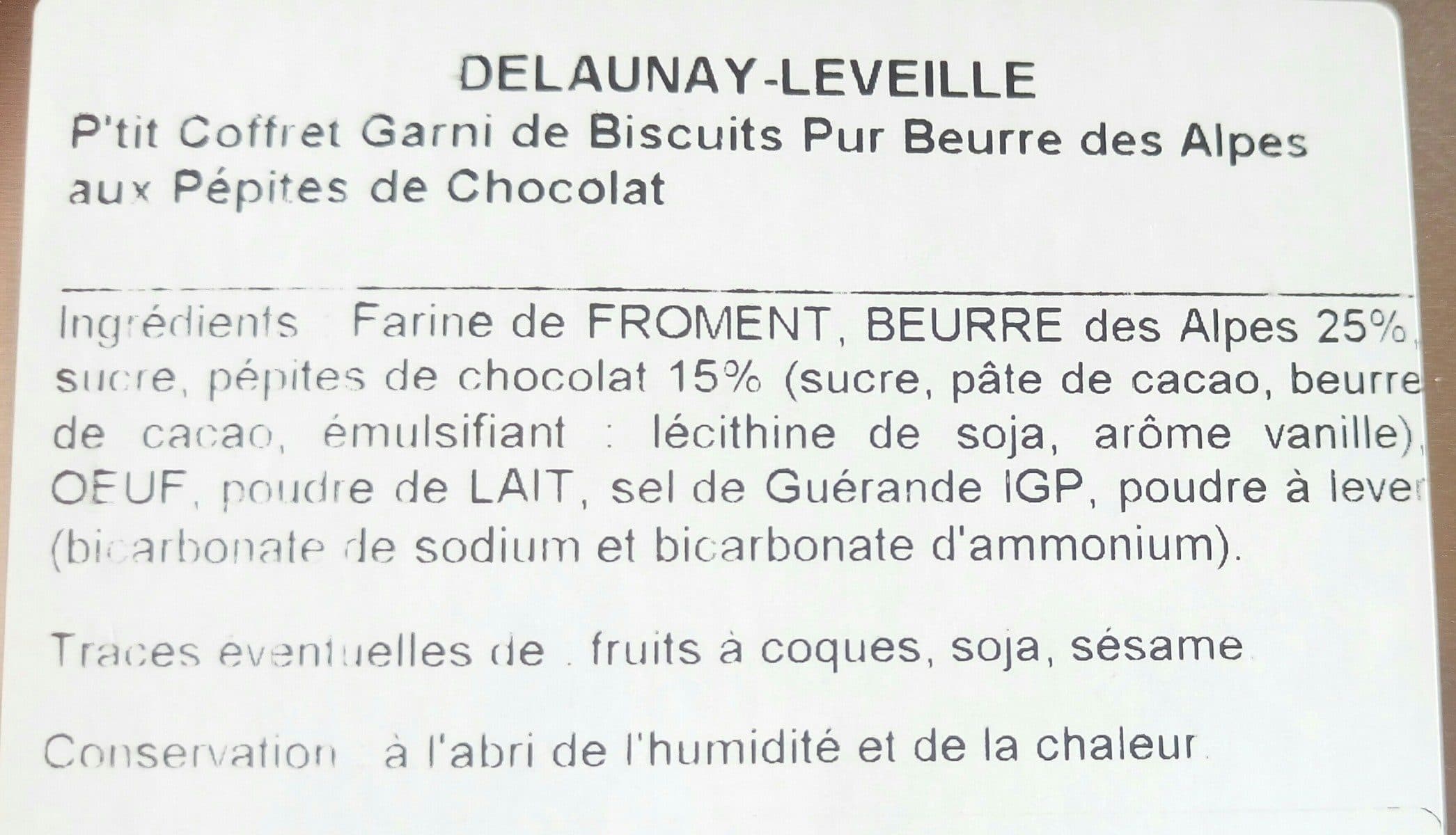 Open Food Facts Biscuits pur beurre des Alpes aux pépites de chocolat packshot