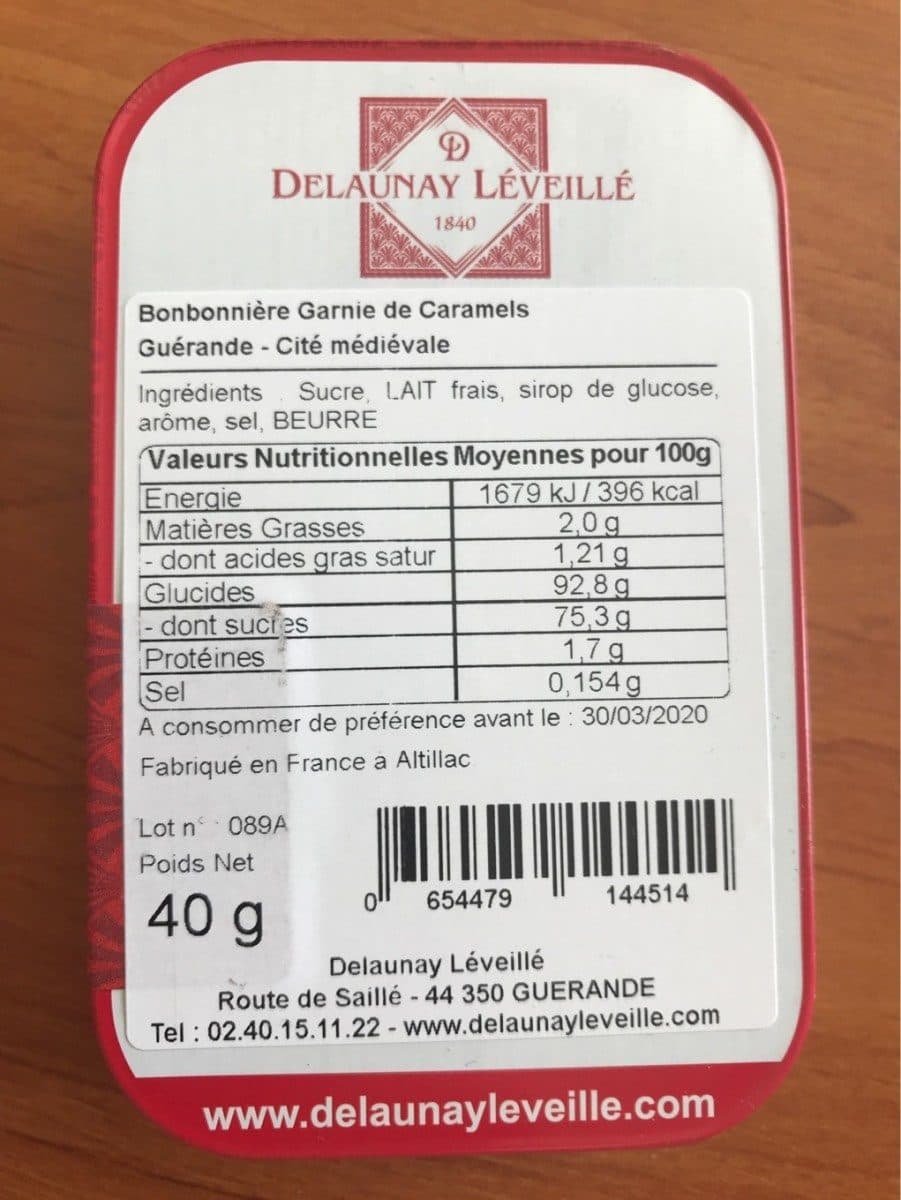 Delaunay Léveillé Bonbonniere Caramels packshot