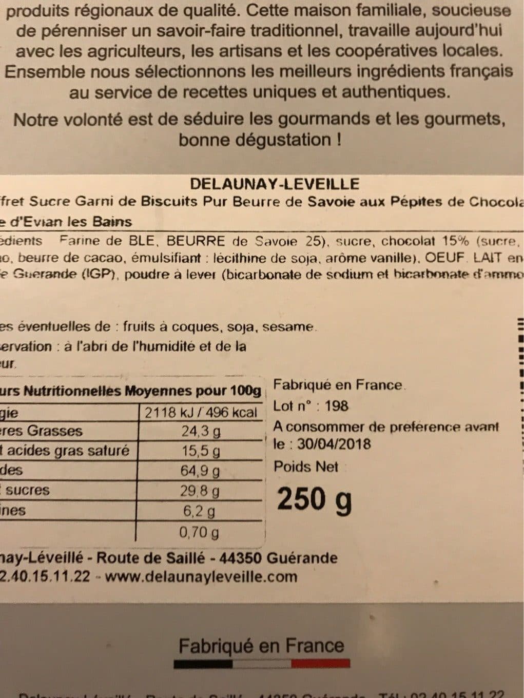 Gateaux Delaunay leveelle packshot