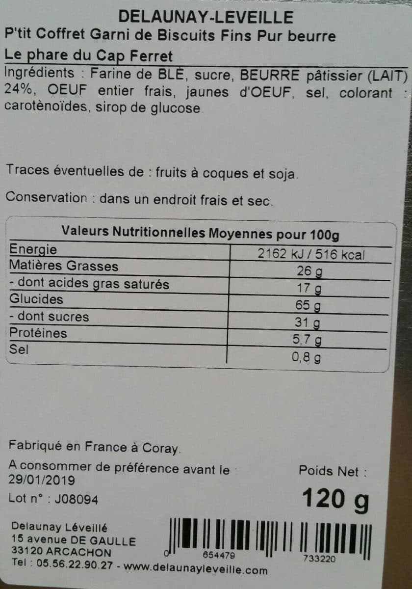 Delaunay Léveillé Petit coffret garni de biscuits fond Pur beurre packshot