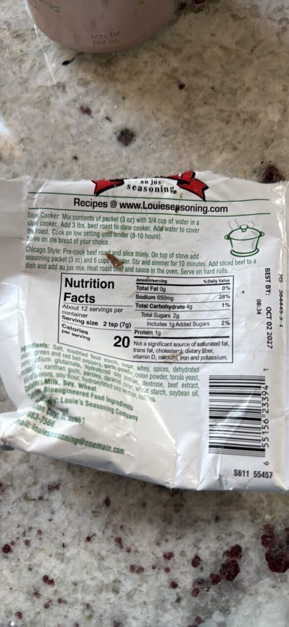 Louie's Seasoning Italian Beef all jus seasoning packshot
