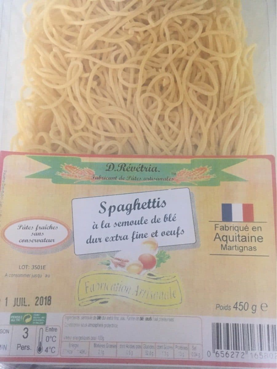 Open Food Facts Spaghettis a la semoule de ble packshot