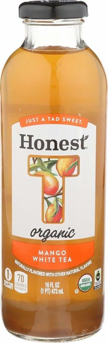 Honest Honest Mango White Tea Glass Bottle, 16 fl oz packshot