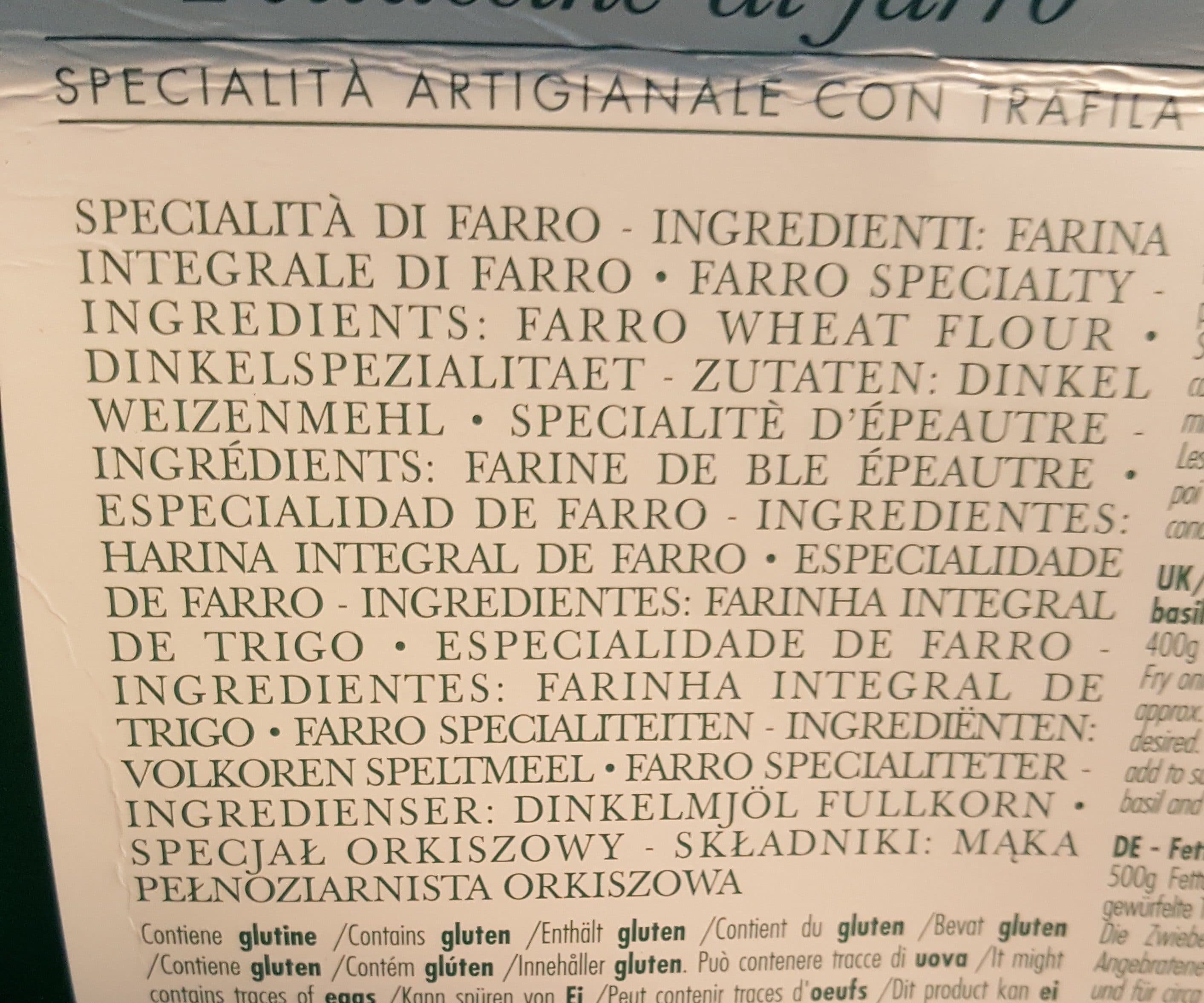 Bartolini Fettuccine Bronze Dyed Farro Wheat Pasta - 17.6 Oz packshot
