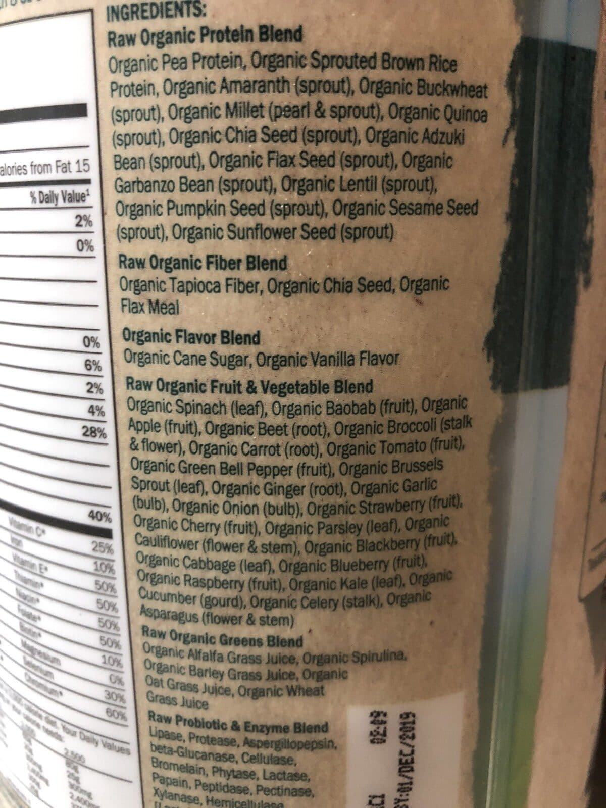 Garden of Life RAW Organic Meal Plant-Based Lightly Sweet packshot