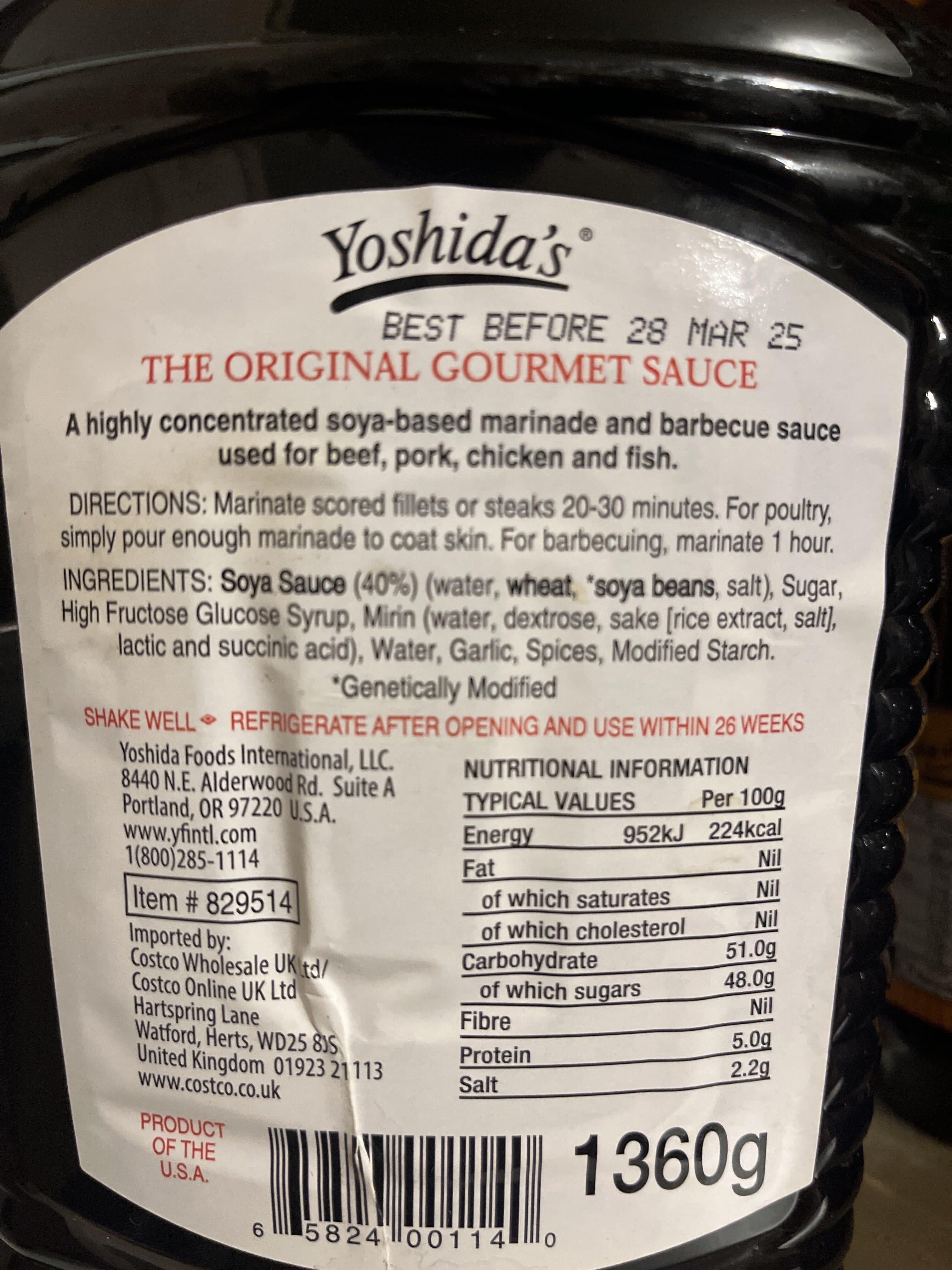 Costco Yoshida's Gourmet Sauce packshot