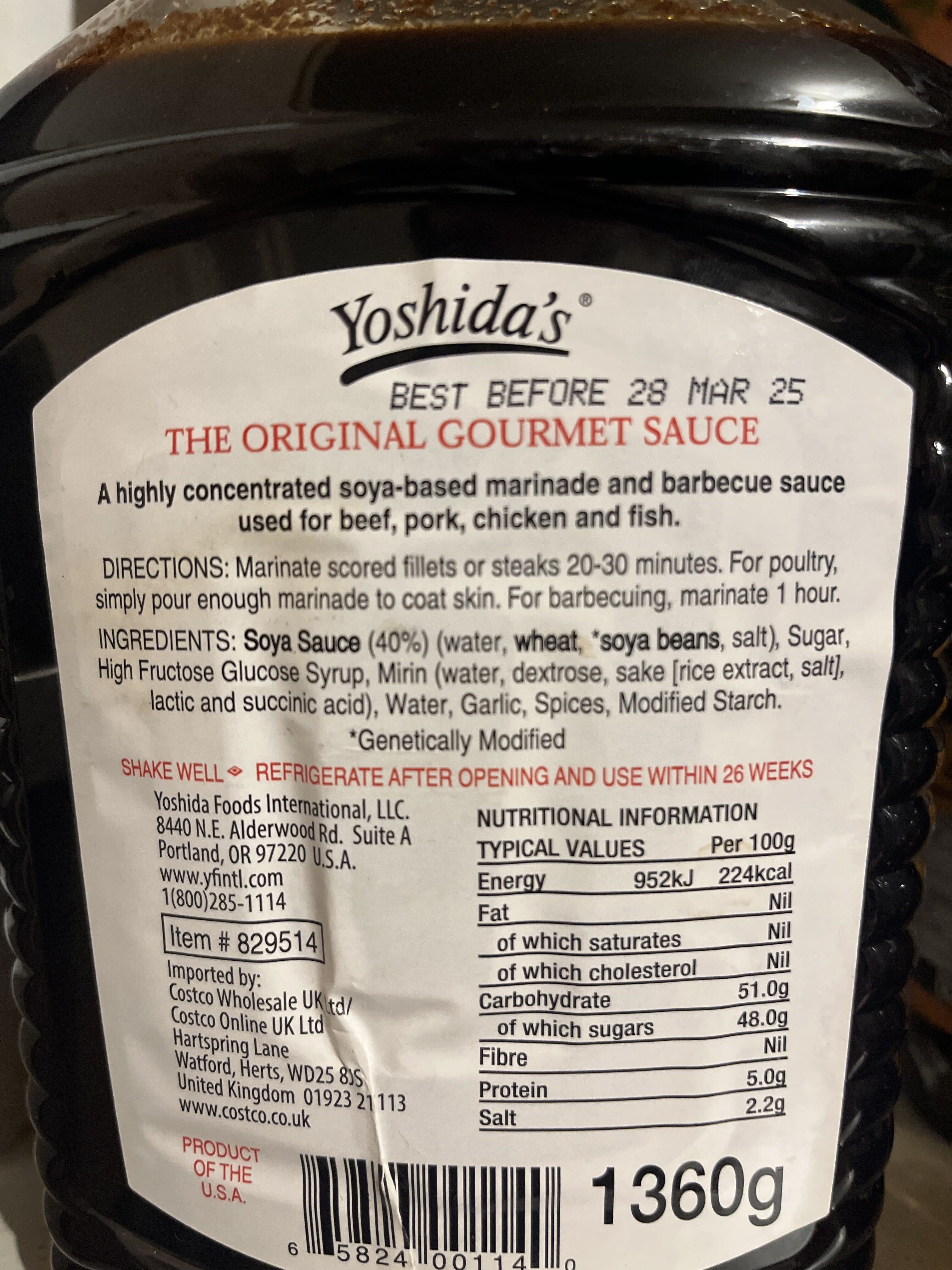 Costco Yoshida's Gourmet Sauce packshot