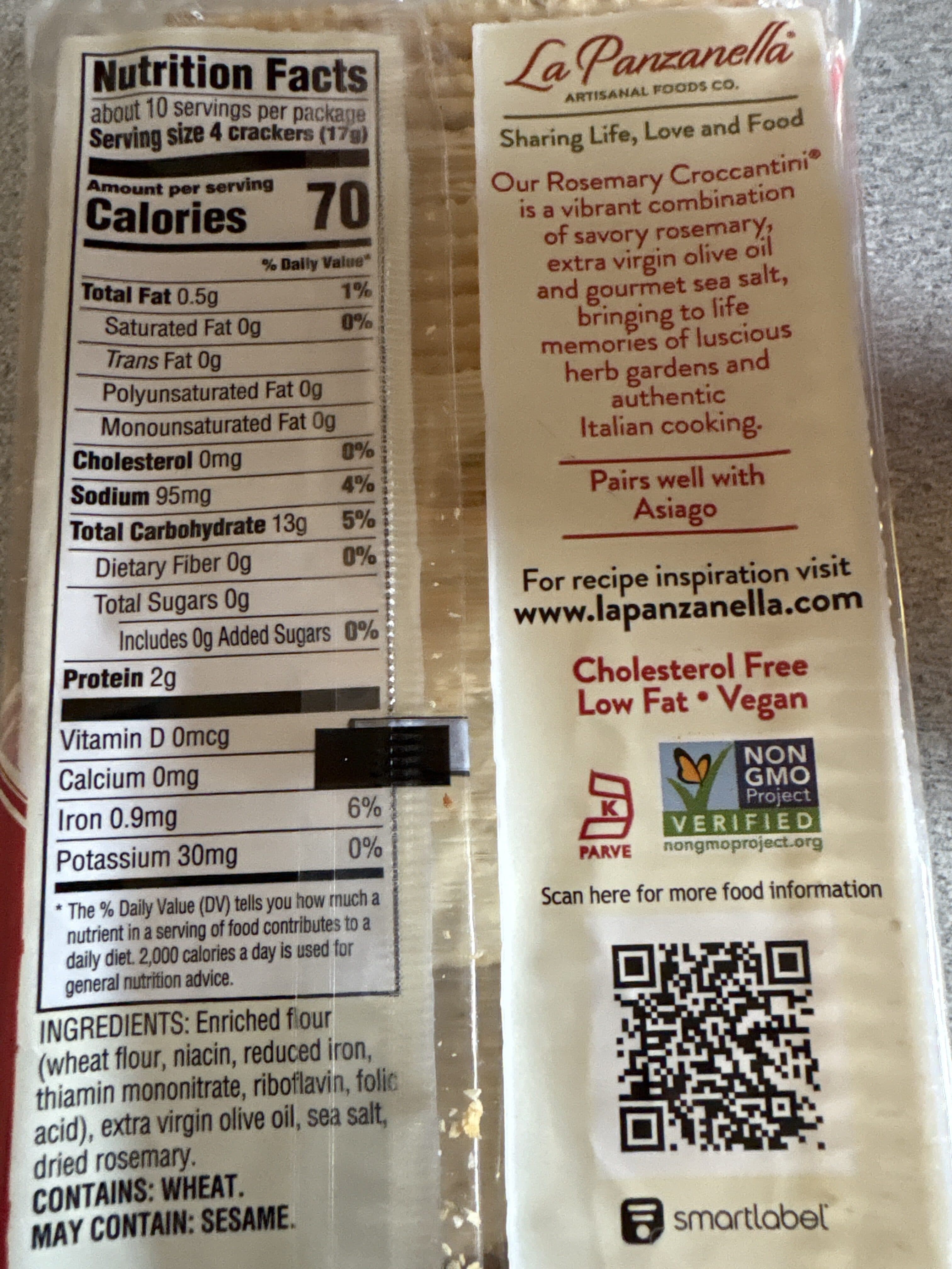 La Panzanella Mini Croccantini Rosemary Crackers packshot