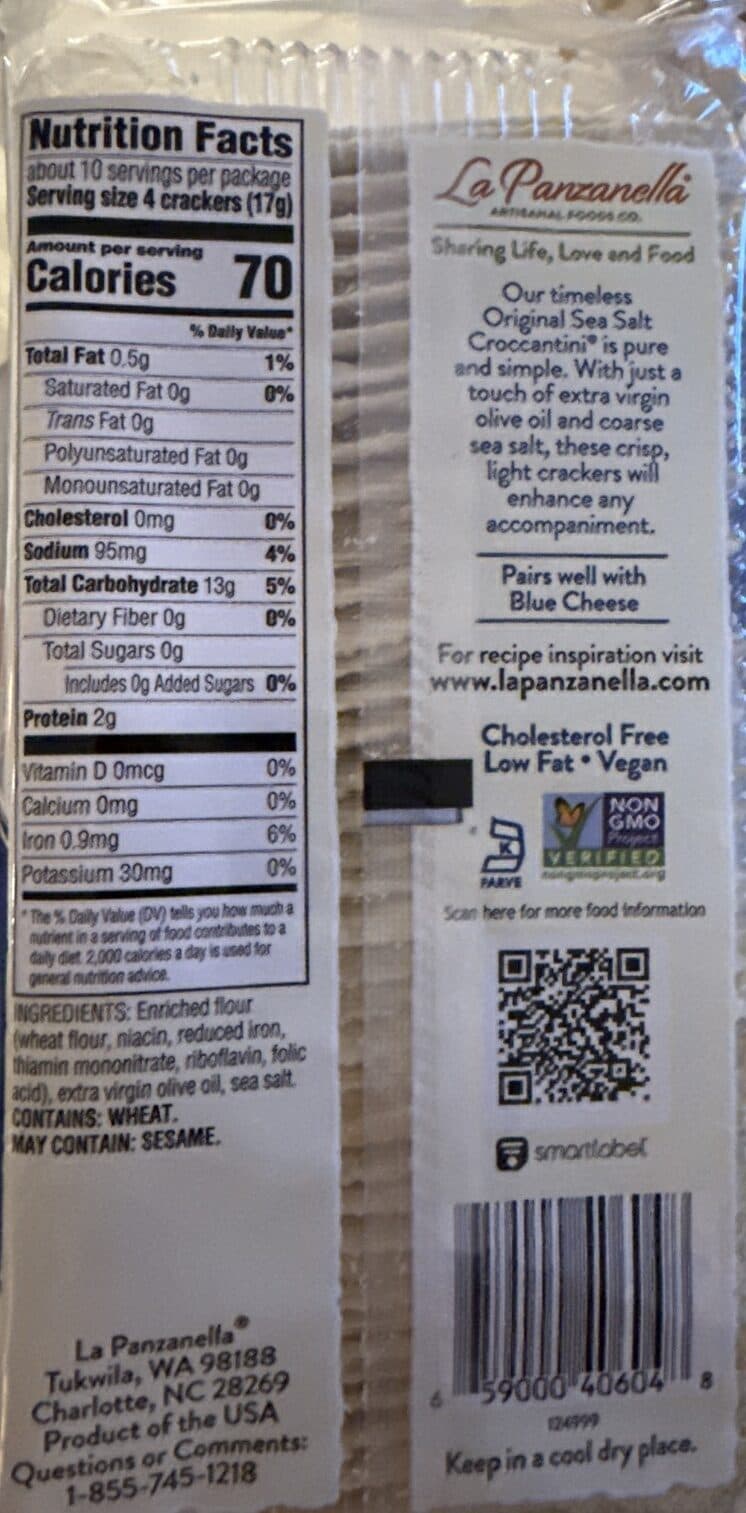 La Panzanella Croccantini Original Sea Salt Artisan Crackers packshot
