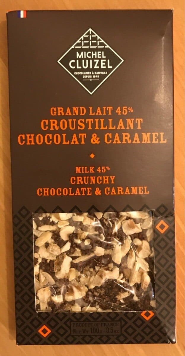 Michel cluizel Tablette Grand Lait 45% Croustillant Chocolat Et Caramel packshot