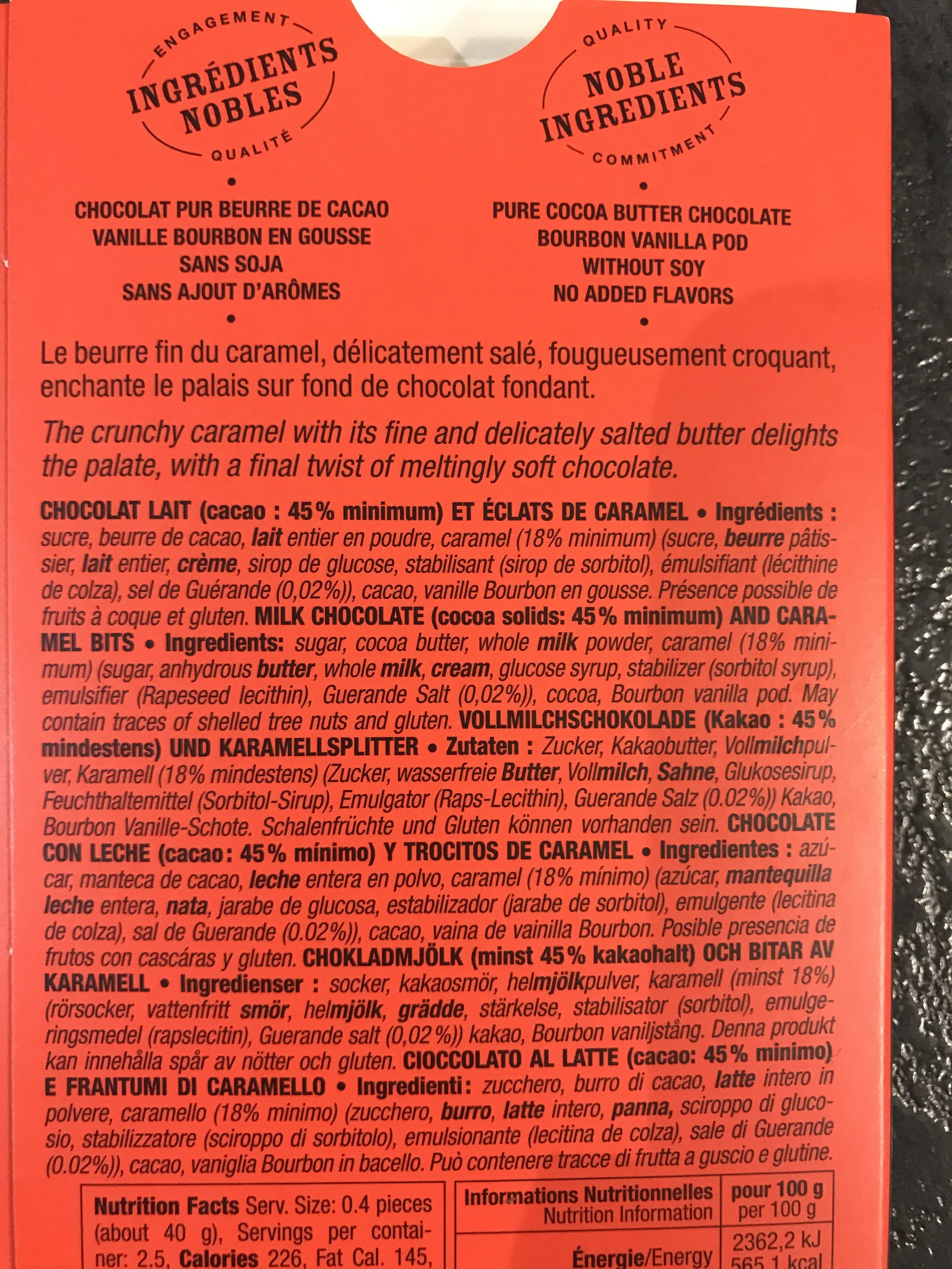Michel cluizel Eclats caramel chocolate bar packshot
