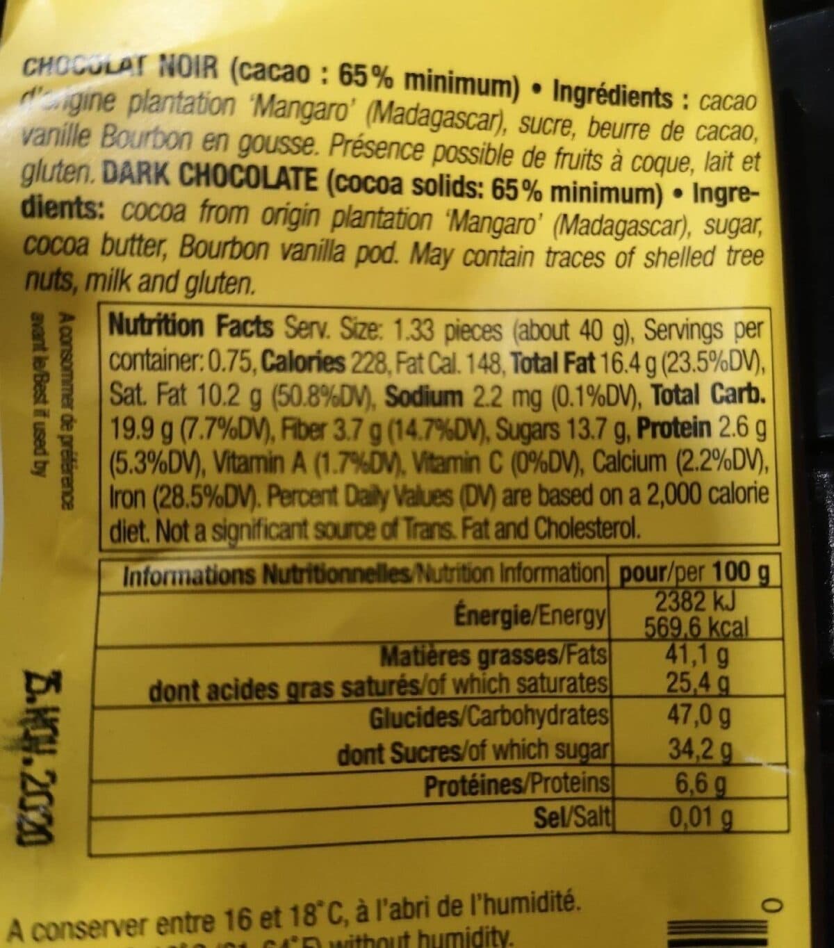 Michel Cluizel Chocolat noir 65% plantation mangaro packshot