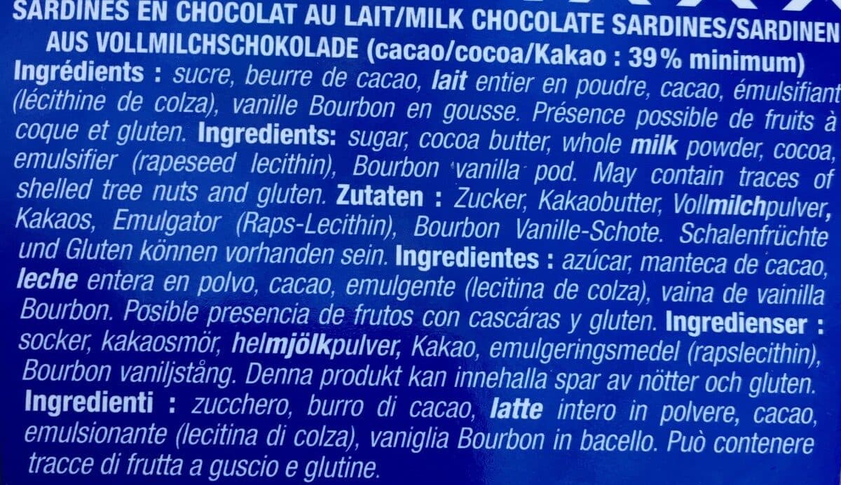 Michel Cluizel Chocolatier Sardine chocolat lait packshot