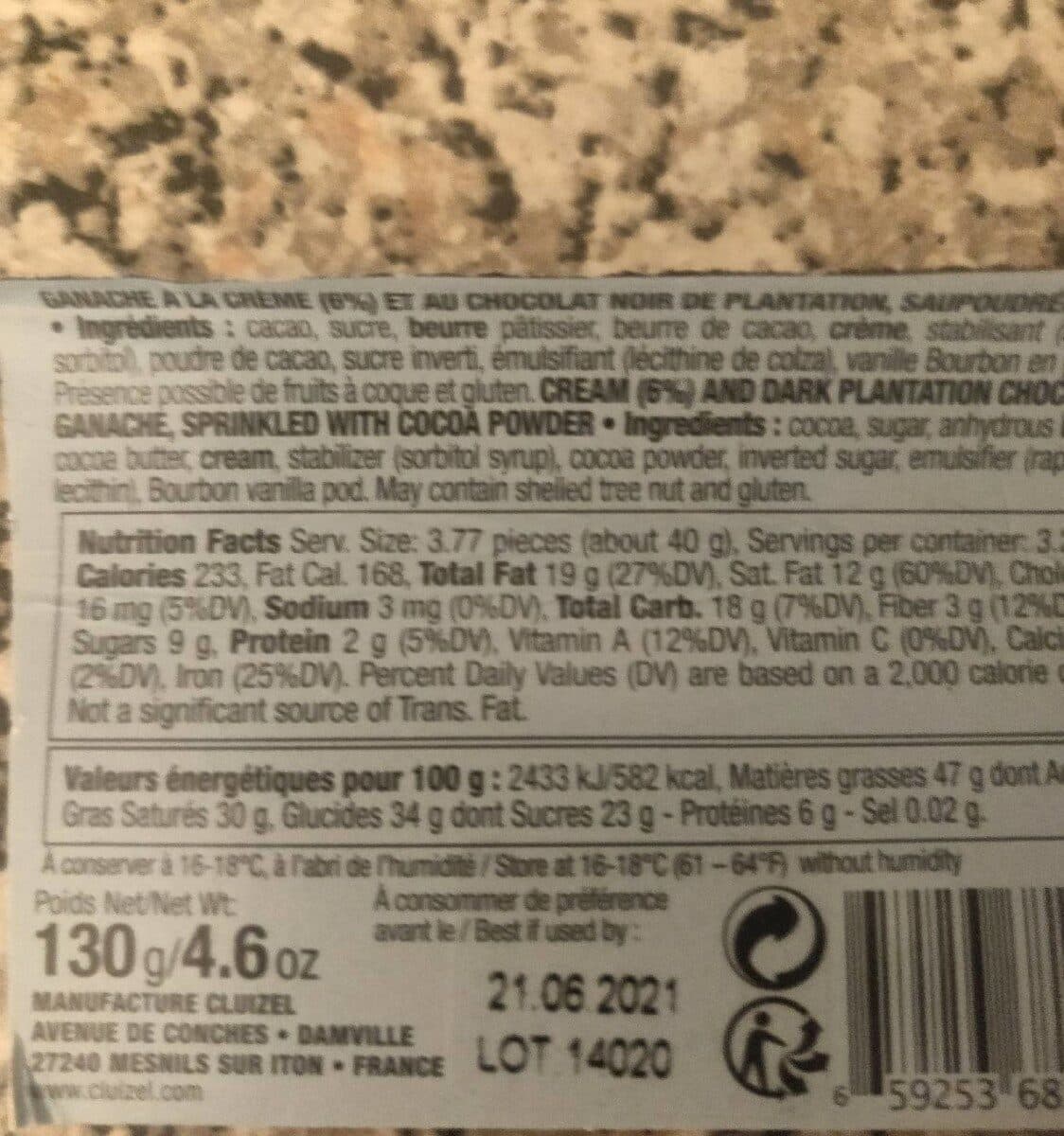 Michel cluizel Truffes à La Crème packshot