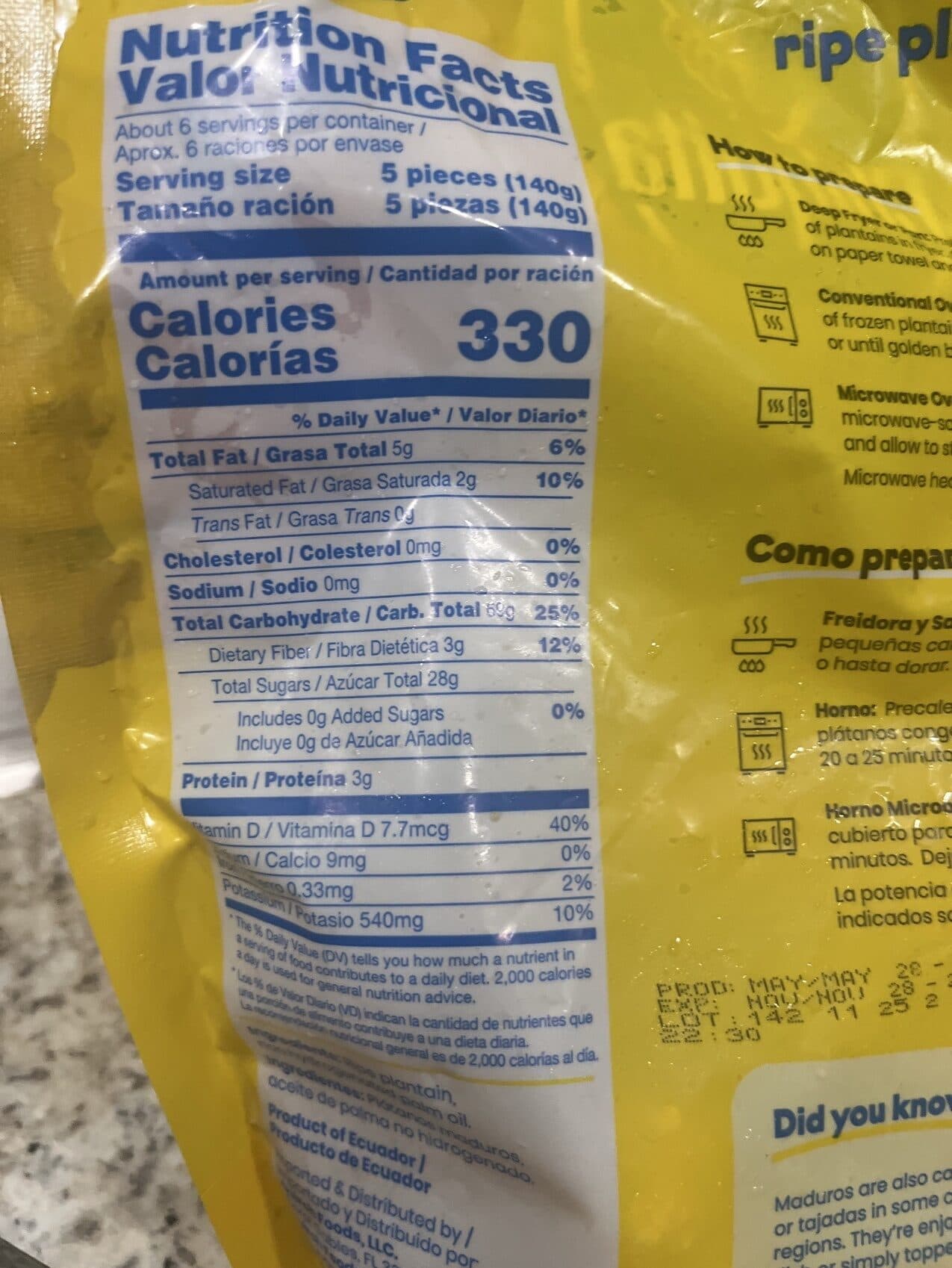 Chiquita Ripe Plantains Maduros packshot