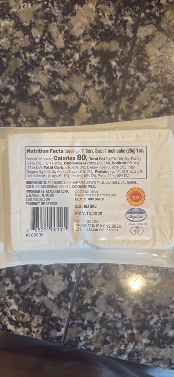 MT VIKOS Feta Sheep & Goat's Milk Cheese packshot