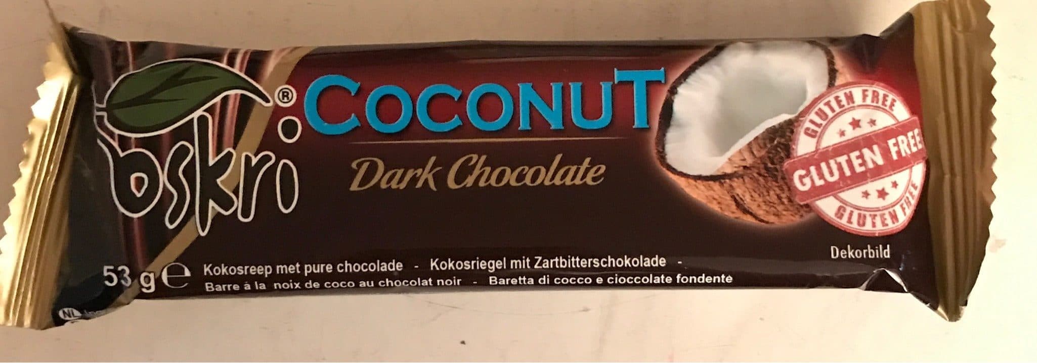 Oskri Barre à la noix de coco au chocolat noir packshot