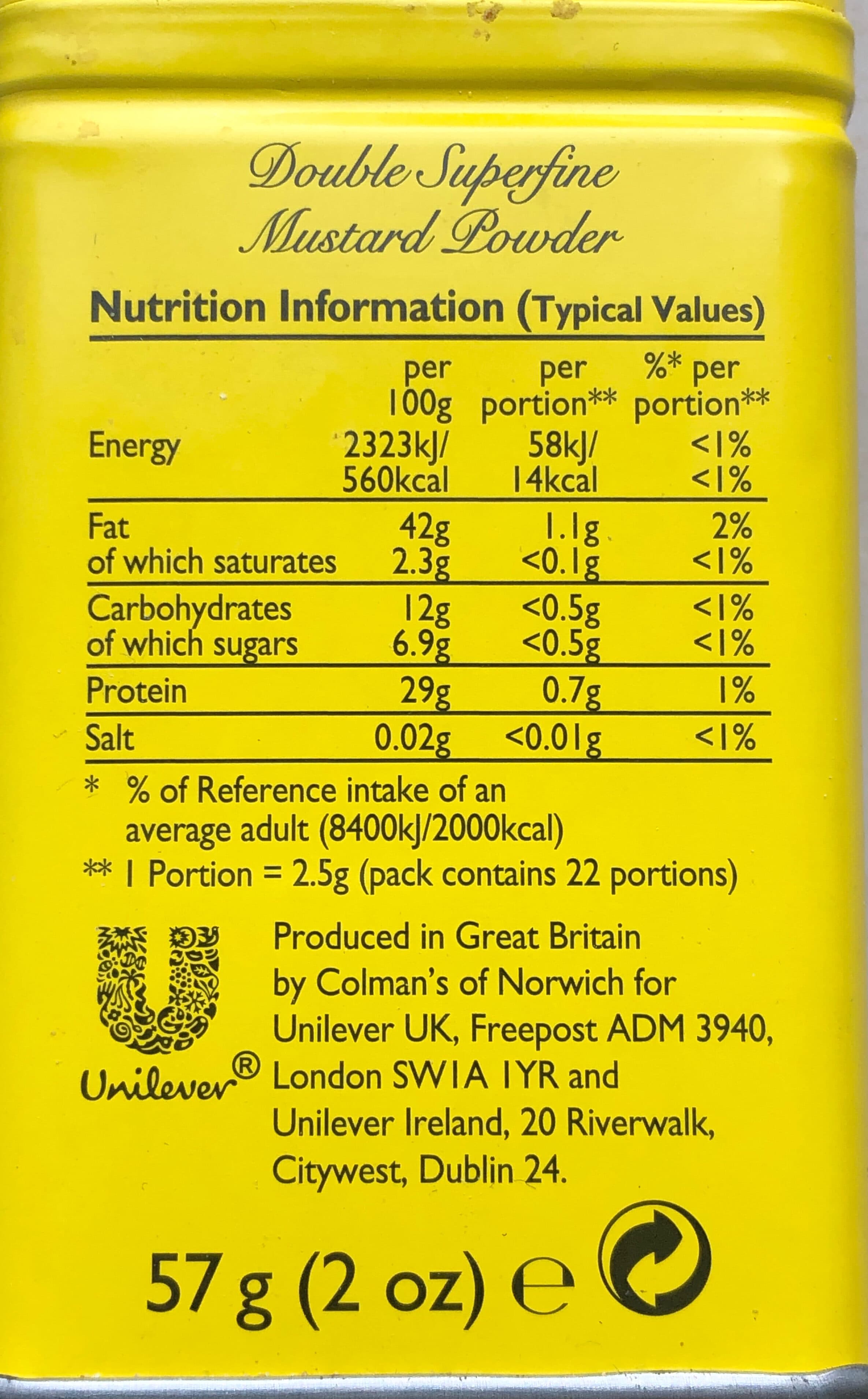 Colman's Mustard powder imp packshot