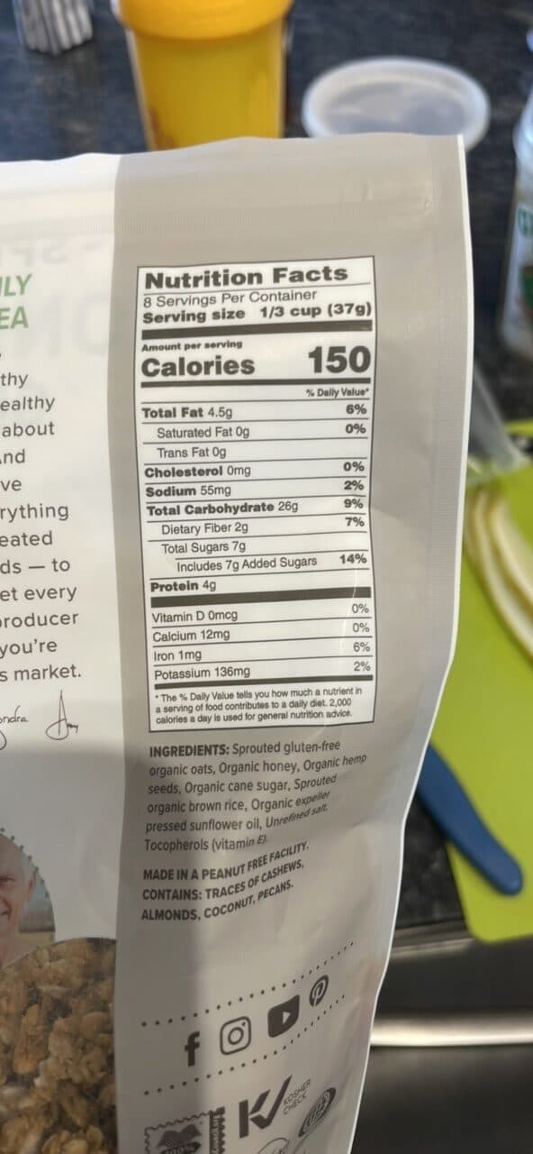 One Degree Organic Foods Sprouted Honey Hemp Granola packshot