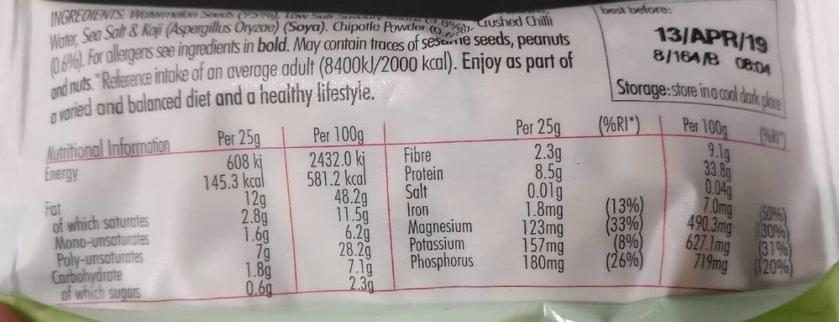 Open Food Facts Wattermelon seeds packshot