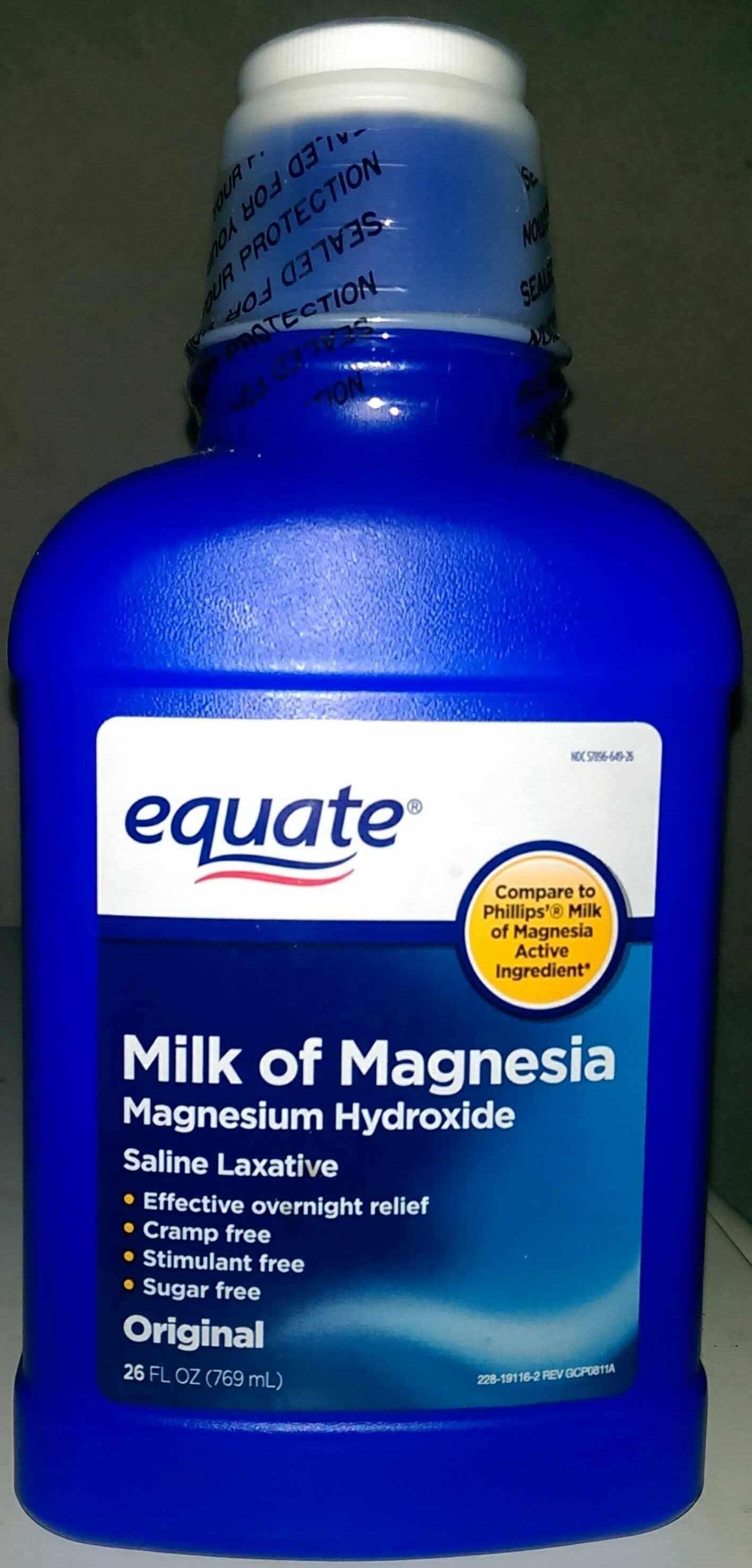 Equate Milk of Magnesia Saline Laxative Original packshot