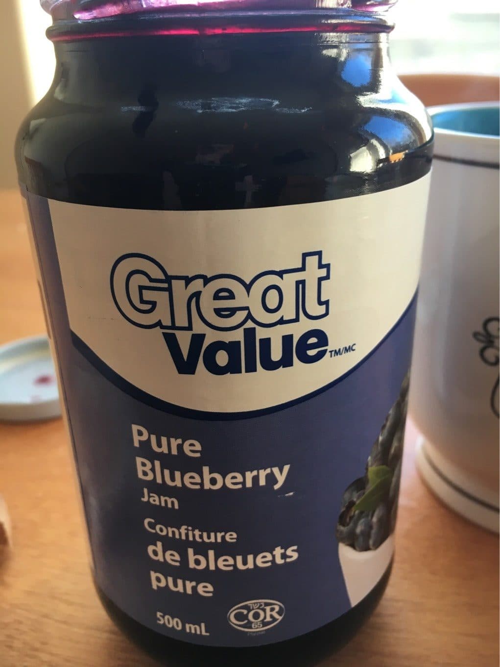 Great Value Pure blueberry jam packshot