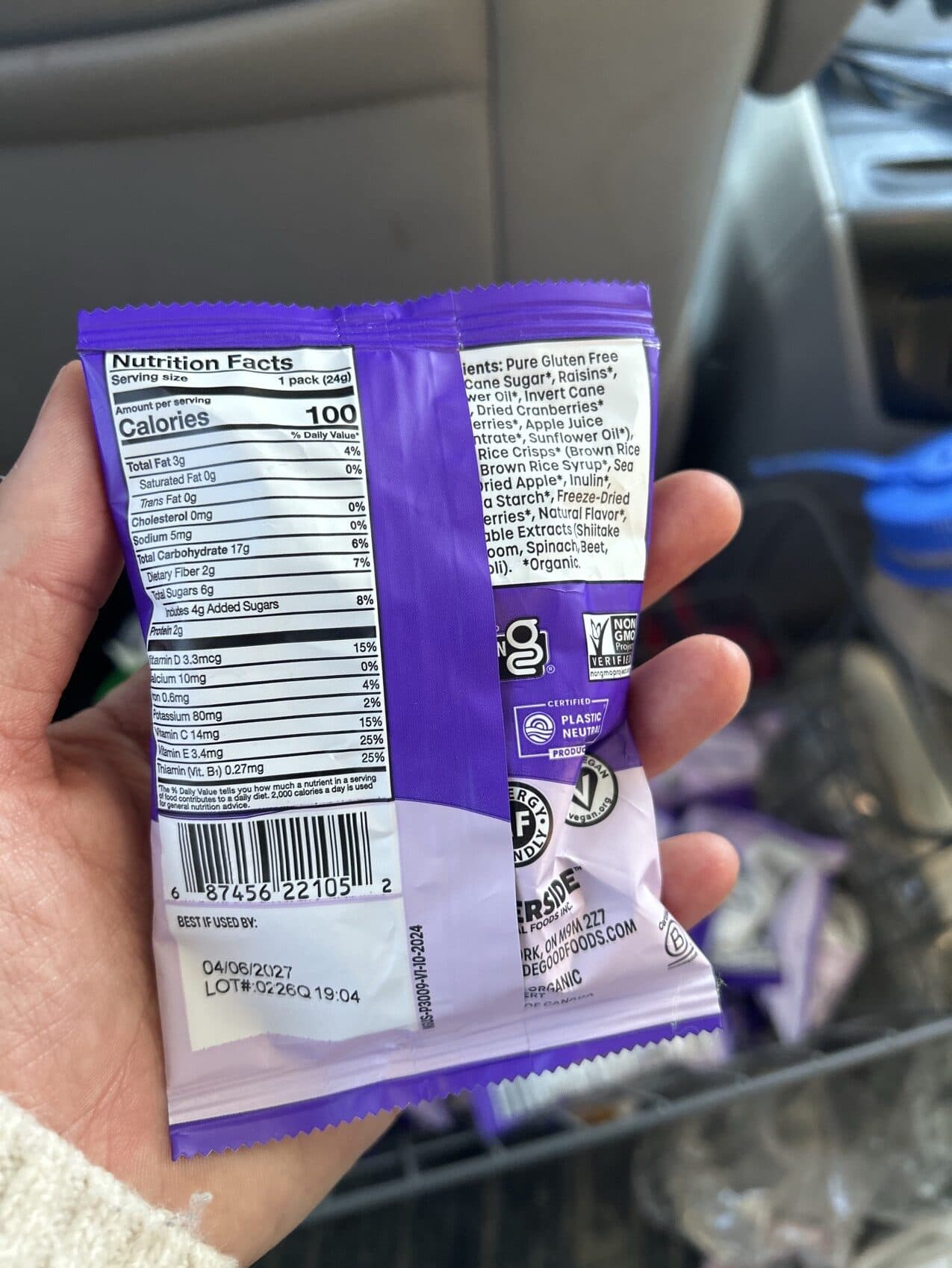 Made Good Organic Granola Bites mixed berry packshot