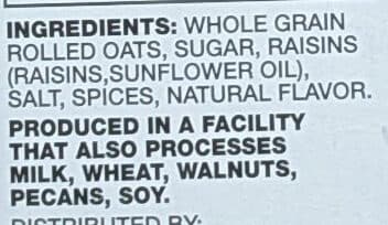 Ahold Ahold, instant oatmeal, raisins & spice packshot