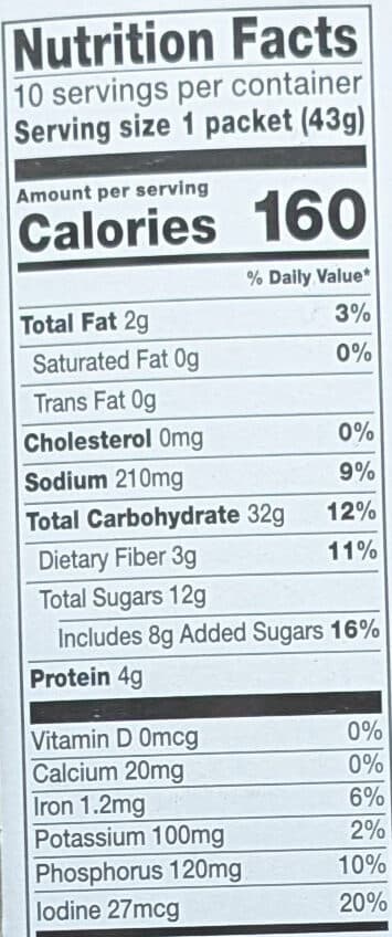 Ahold Ahold, instant oatmeal, raisins & spice packshot