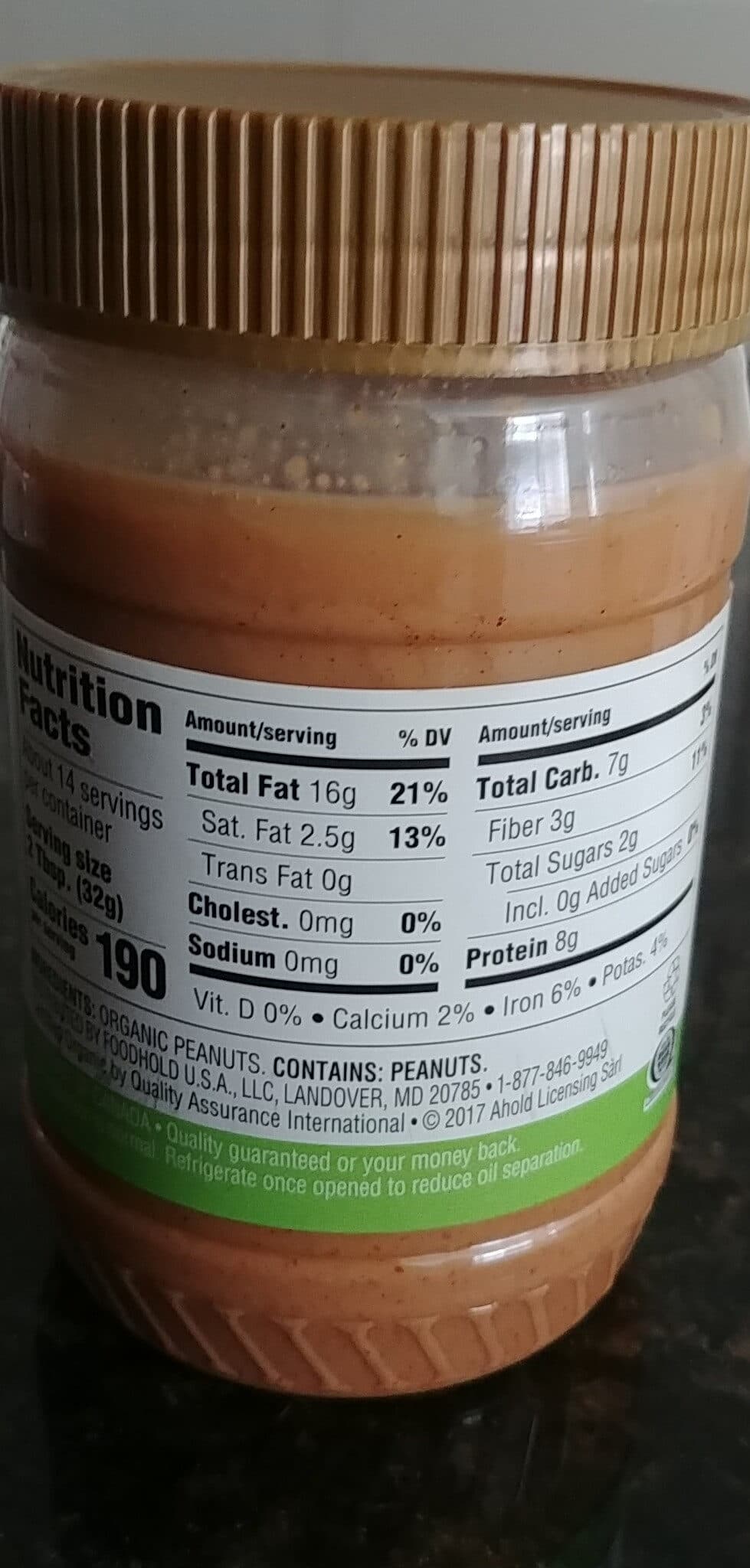 Nature's Promise Organic Unsalted Creamy Peanut Butter packshot