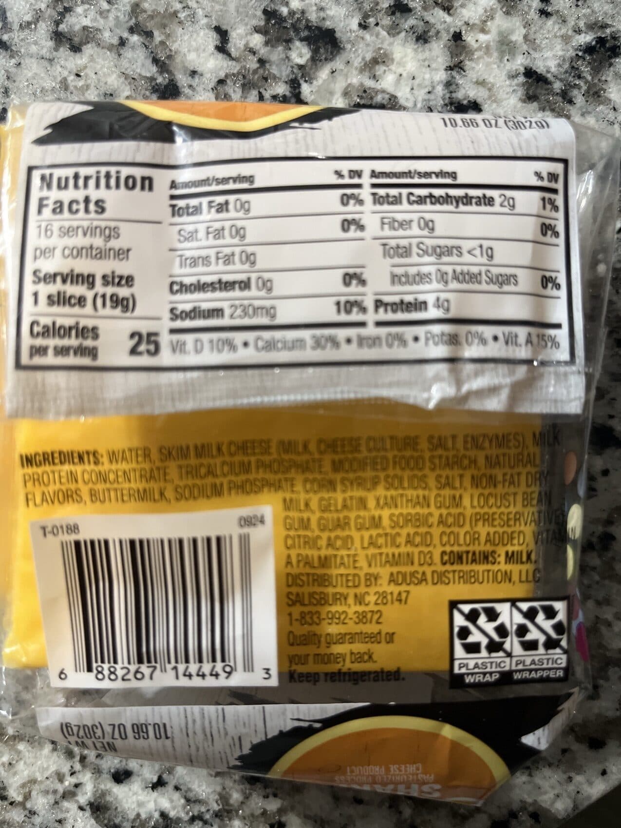 Ahold Sharp Cheddar Cheese Singles packshot