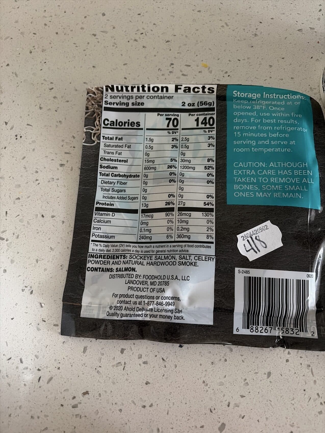 Ahold Smoked Salmon packshot