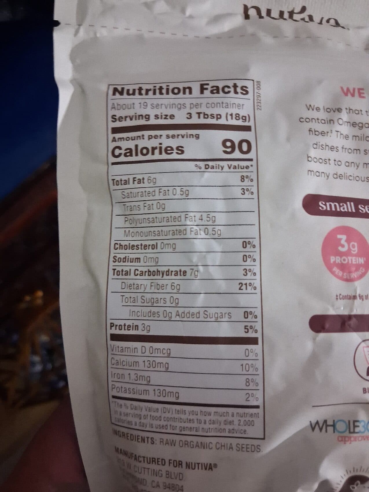 Nutiva Organic Chia Seed Ground packshot