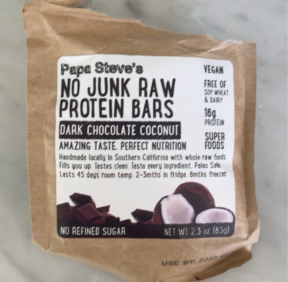 Topo-Logic Systems Inc. No Junk Raw Protein Bar Dark Chocolate Coconut packshot