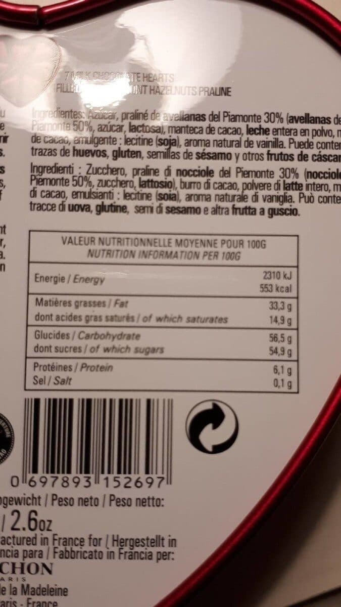 Fauchon 7 Petits Coeurs Au Chocolat Fauchon packshot