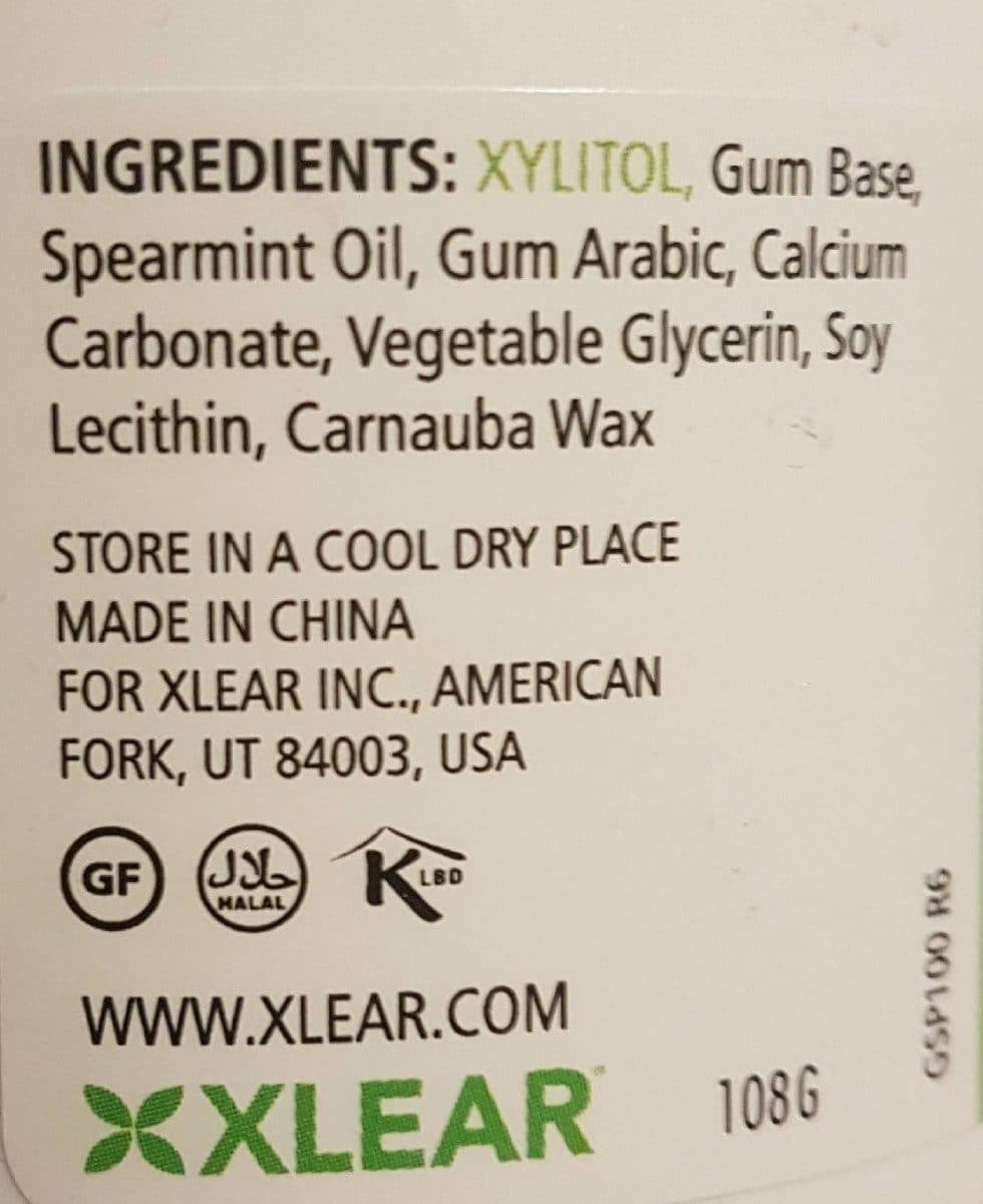 Xlear Inc. Spearmint gum packshot