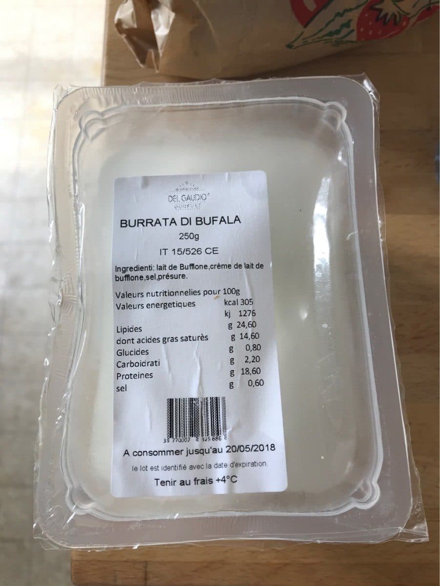 Open Food Facts burrata di bufala packshot