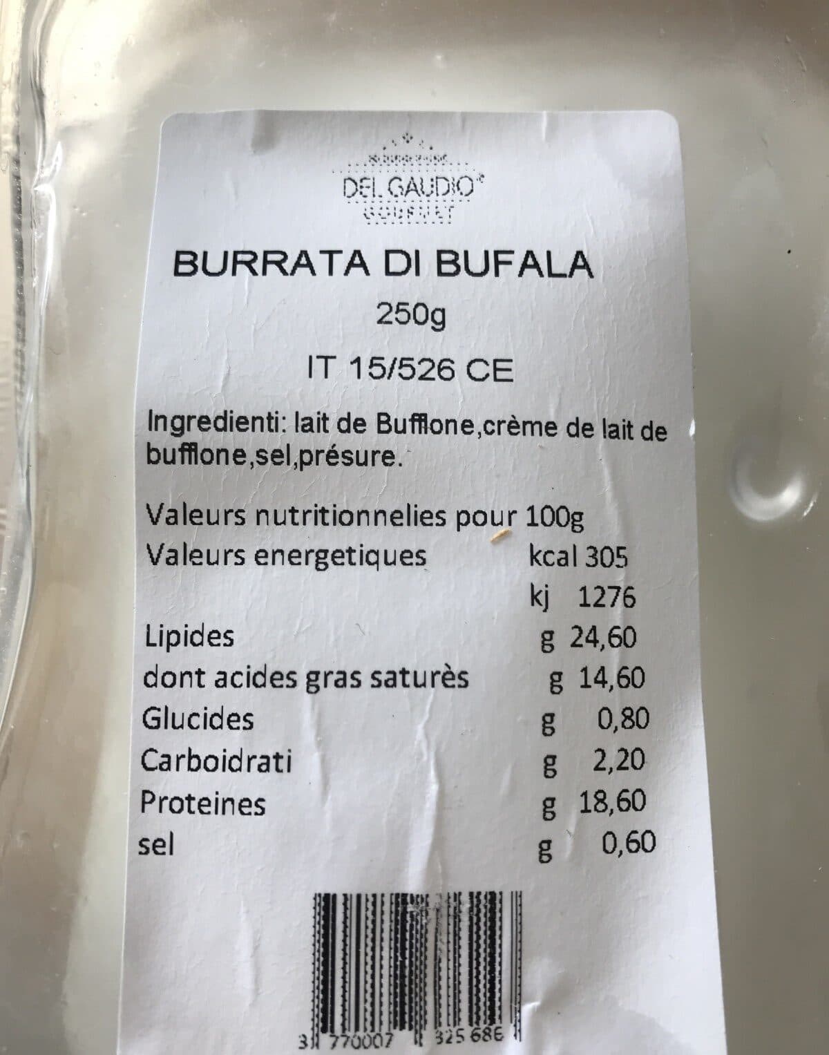 Open Food Facts burrata di bufala packshot