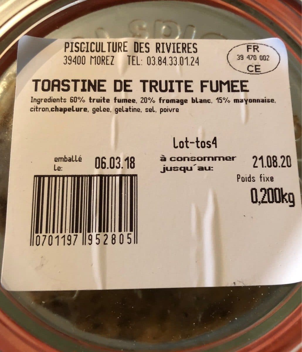 Open Food Facts Toastine de truite fumee packshot