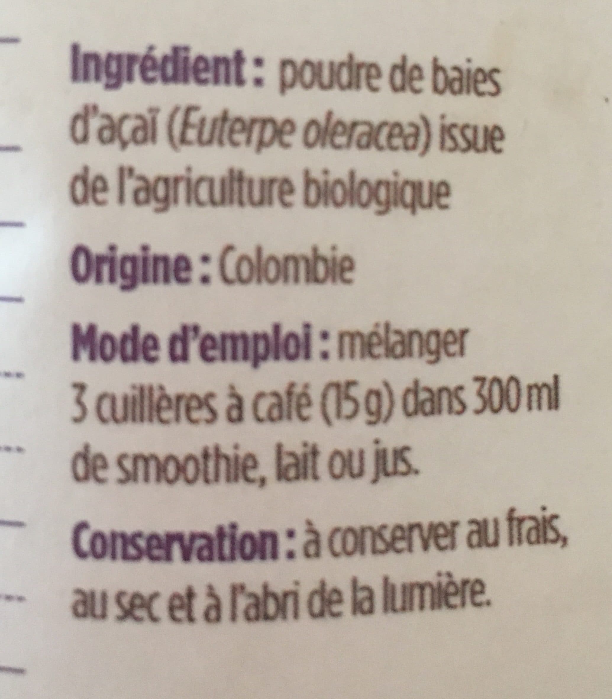 Sana Gaïa Açaï En Poudre Bio - 100 G - Sana Gaïa packshot