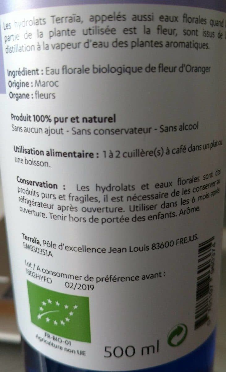 Open Food Facts Eau florale de fleur d'oranger packshot