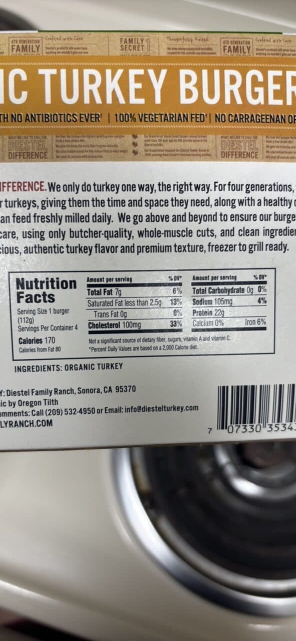 Diestel Family Ranch Organic Turkey Burgers packshot