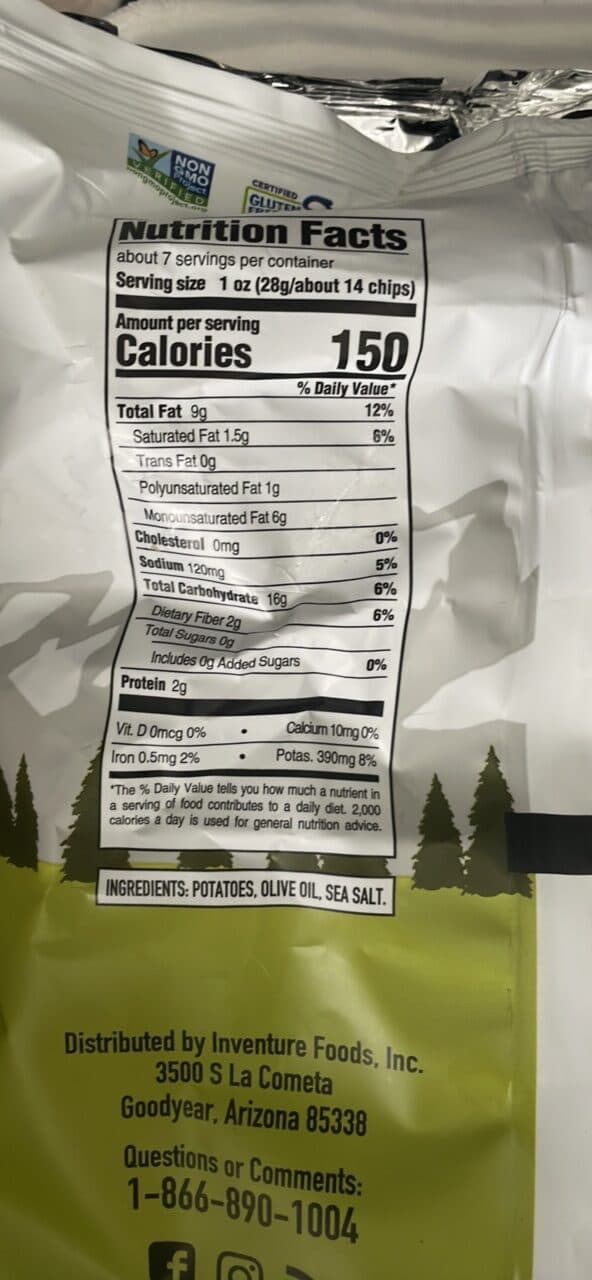 Boulder Canyon Olive Oil Classic Sea Salt Kettle Style Potato Chips packshot