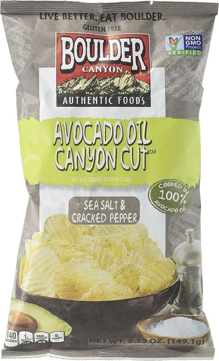 Inventure Foods Inc. Avocado Oil Canyon Cut Kettle Cooked Potato Chips Sea Salt & Cracked Pepper packshot