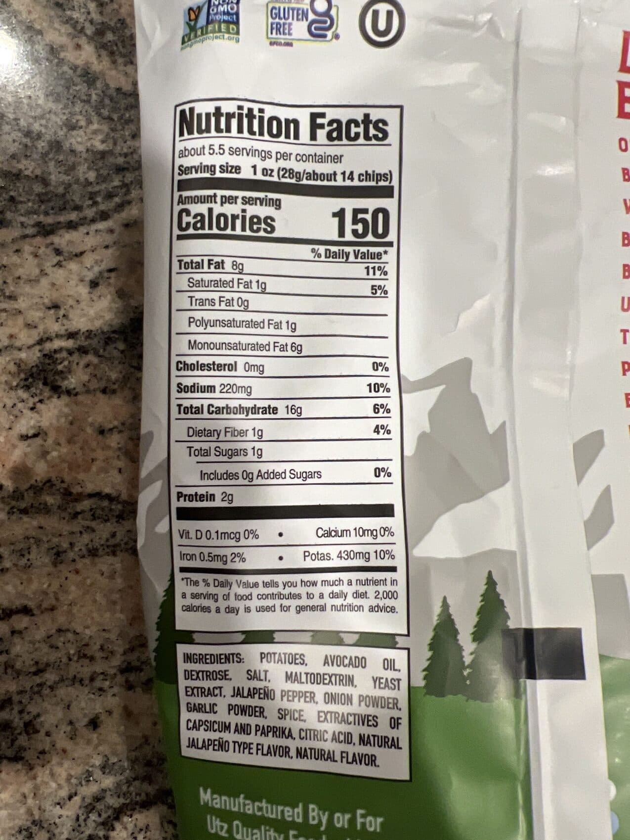 Boulder Canyon Avocado Oil Canyon Cut Jalapeno Chips packshot