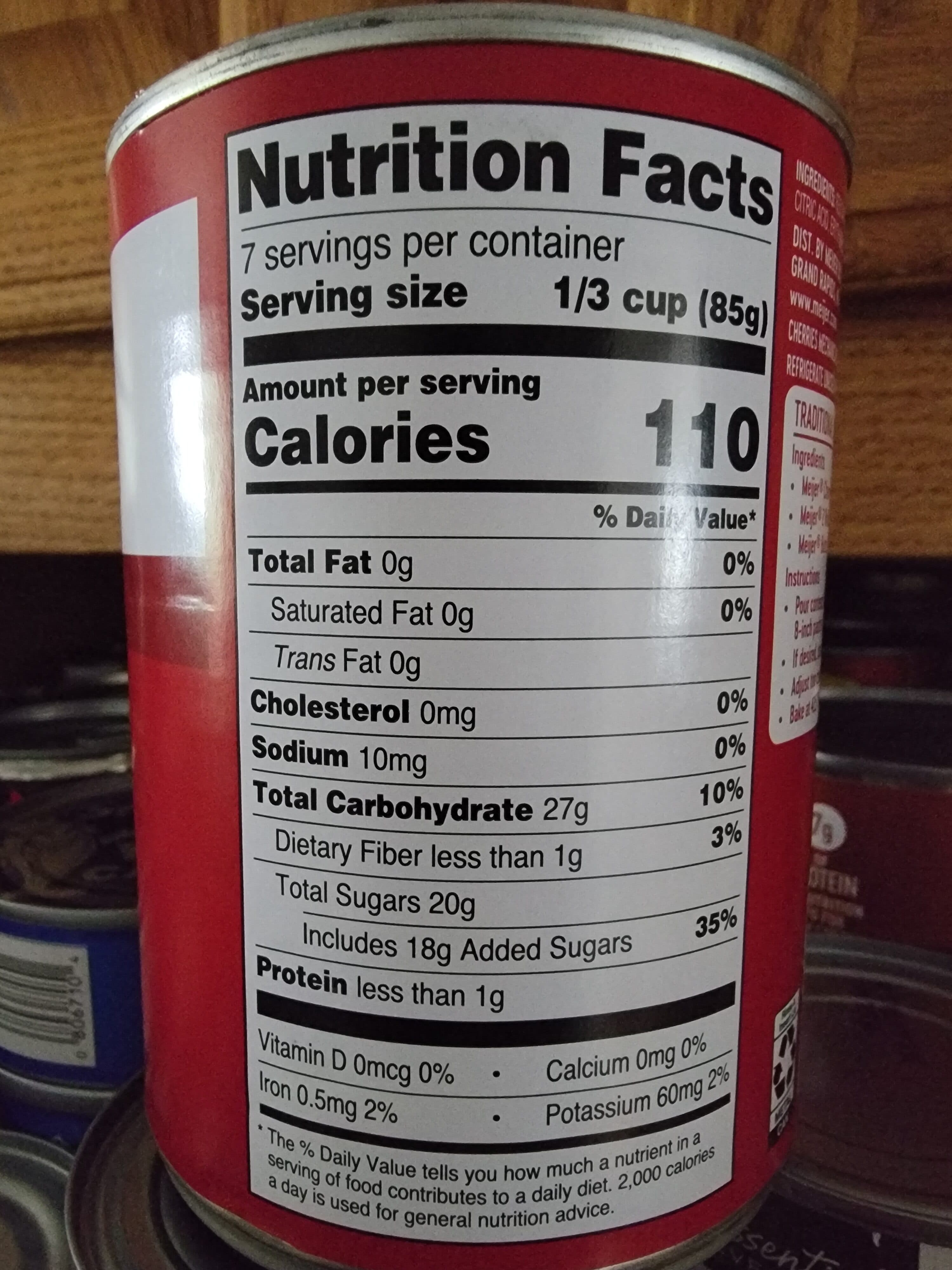 Meijer Cherry Pie Filling packshot