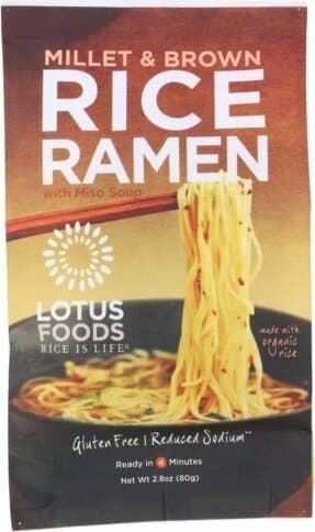 Lotus Foods Millet brown rice ramen with miso soup packshot